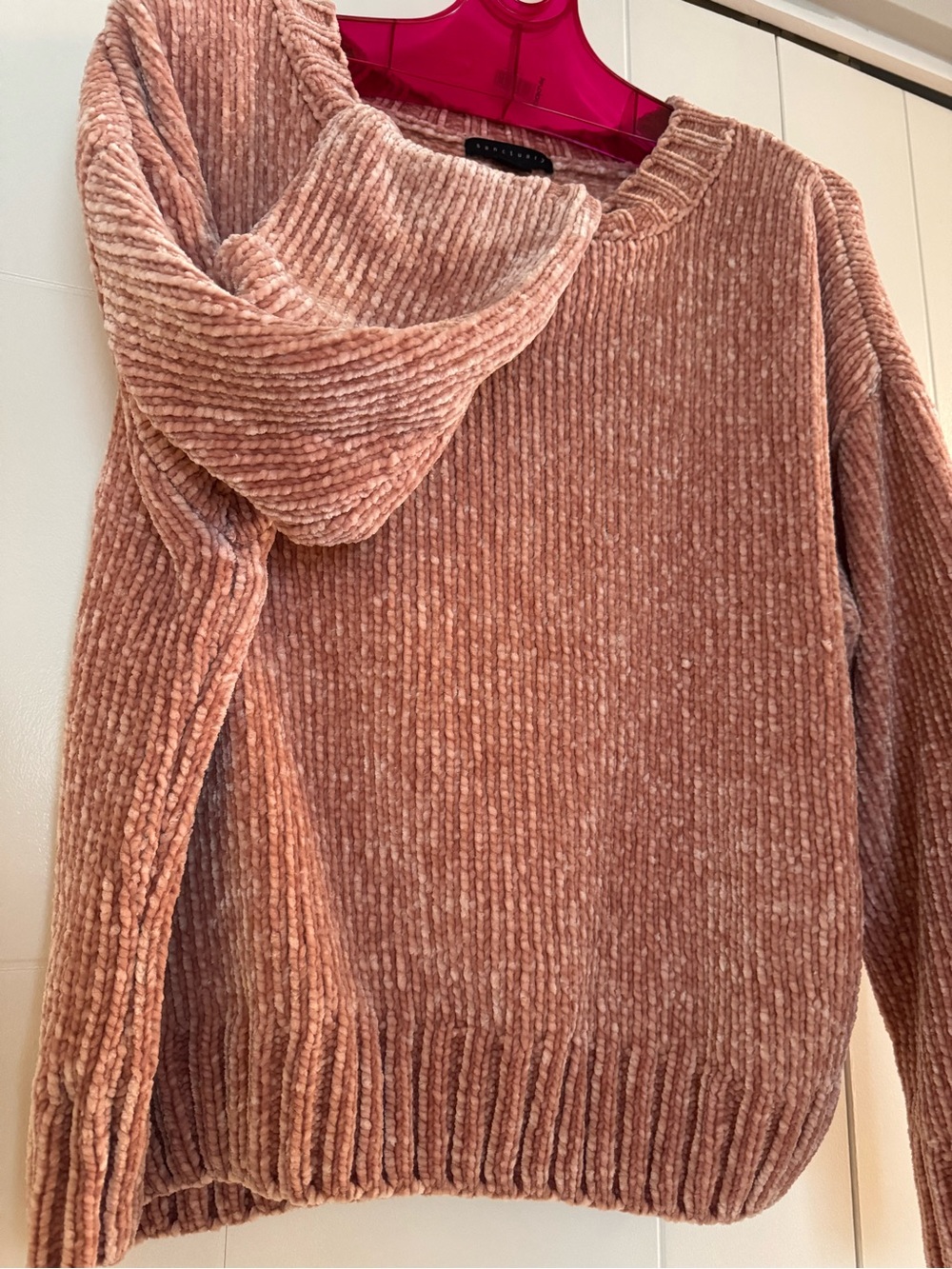 Cozy Chenille Crewneck Sweater - Dusty Rose - L